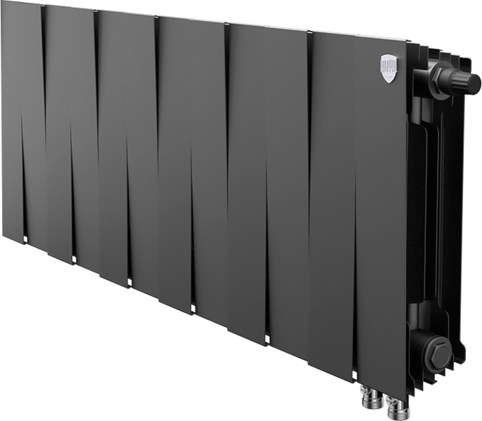 Биметаллический радиатор Royal Thermo Pianoforte 300 VD 12 секц. Noir Sable, цвет черный