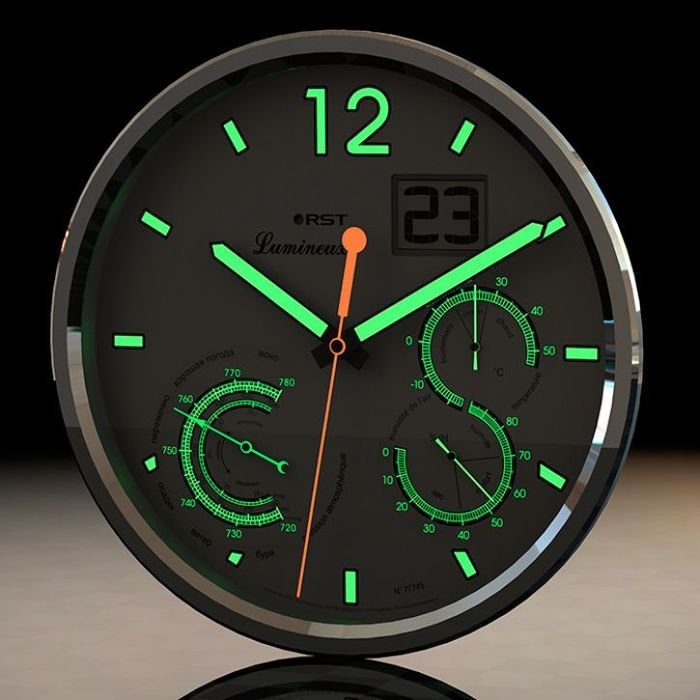 Настенные часы с барометром Rst 77745, цвет белый - фото 2