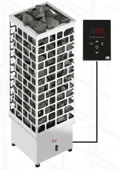 Электрическая печь 9 кВт SAWO пристенный комплект с канатным лазом romana dop7 6 18 00 45 сг000004647
