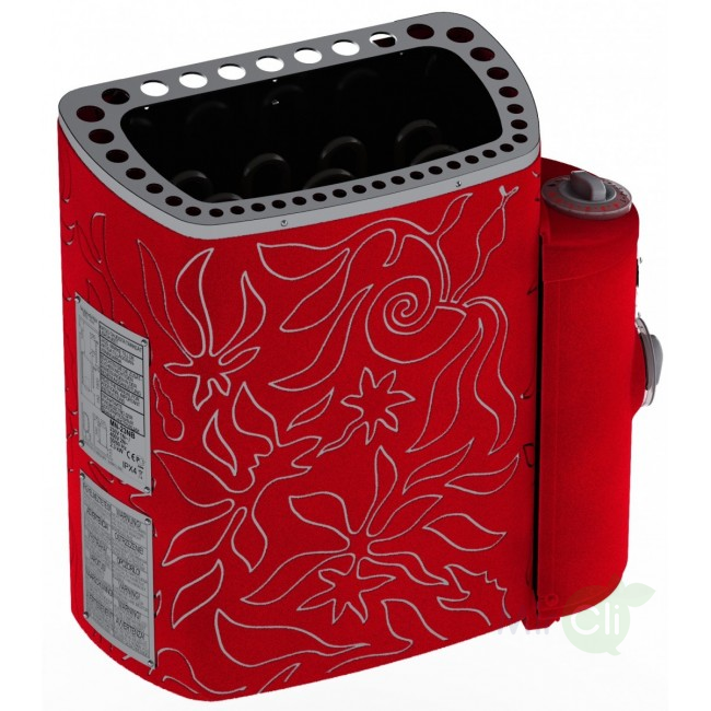Электрическая печь 5 кВт SAWO MN-36NB-DRF-P, цвет красный - фото 4