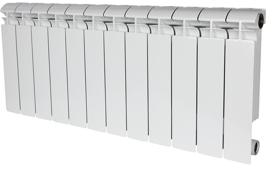 Алюминиевый радиатор STOUT ALPHA 350 12 секций (SRA-2310-035012), цвет белый STOUT ALPHA 350 12 секций (SRA-2310-035012) - фото 1