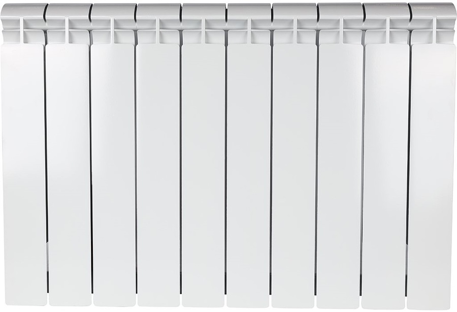 Алюминиевый радиатор STOUT ALPHA 500 10 секций, цвет белый - фото 2
