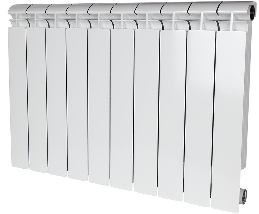 Алюминиевый радиатор STOUT ALPHA 500 10 секций, цвет белый - фото 1