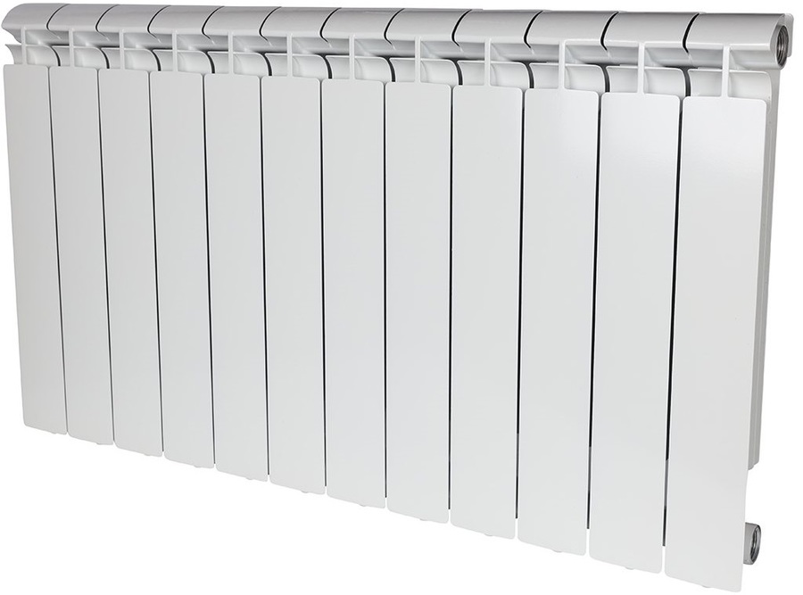 Алюминиевый радиатор STOUT ALPHA 500 12 секций, цвет белый - фото 1