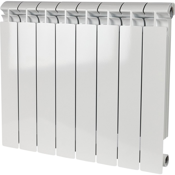 Алюминиевый радиатор STOUT ALPHA 500 8 секций, цвет белый - фото 1