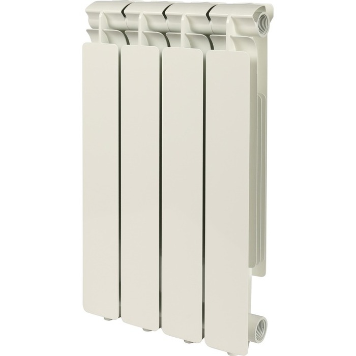 Алюминиевый радиатор STOUT BRAVO 500 нижнее 4 секции, цвет белый - фото 1