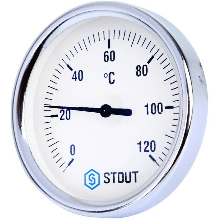 термометр биметаллический накладной с пружиной watts Термометр STOUT
