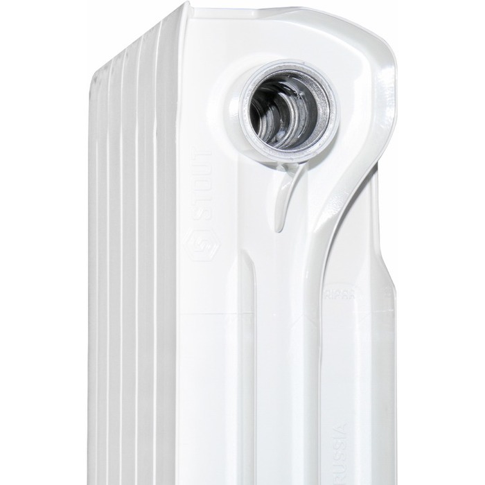Алюминиевый радиатор STOUT VEGA 500 10 секций, цвет белый - фото 3