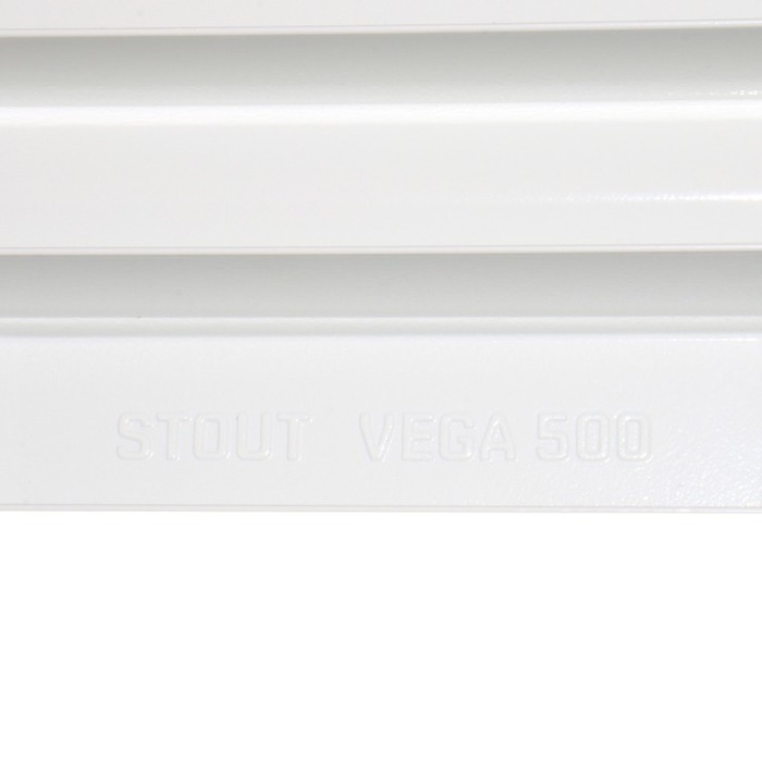 Алюминиевый радиатор STOUT VEGA 500 10 секций, цвет белый - фото 5