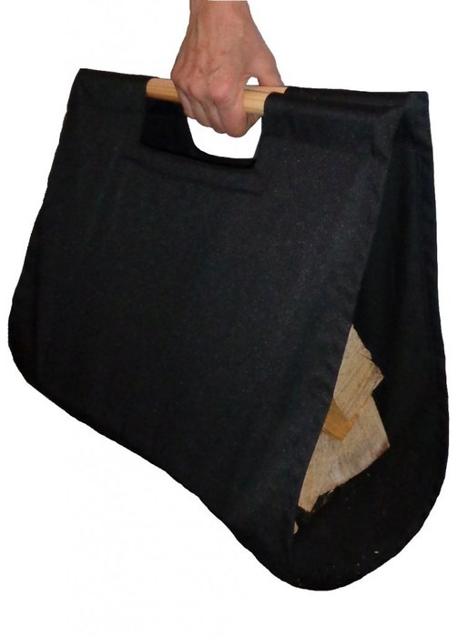 Аксессуар для электрокаминов SafaMaster Переноска для дров с деревянной ручкой (1.151), цвет черный