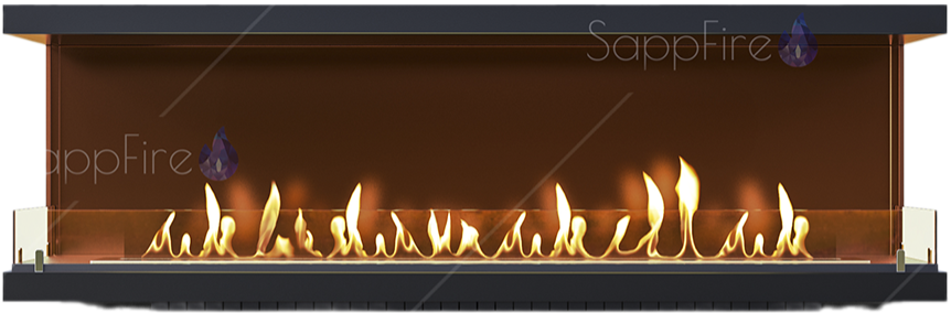 

Настенный биокамин Sappfire, Черный, Sappfire торцевой очаг 1200