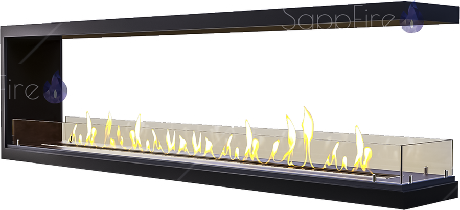 

Настенный биокамин Sappfire, Черный, Sappfire торцевой сквозной очаг 2400