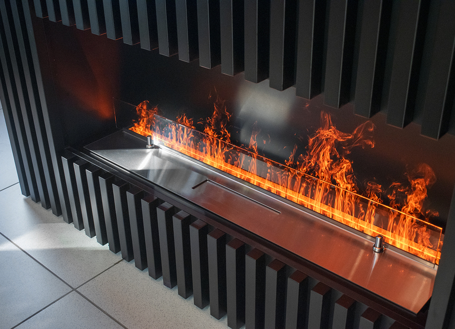 Линейный электрокамин Schones Feuer 3D FireLine 1000 Pro стальной, цвет черный - фото 4