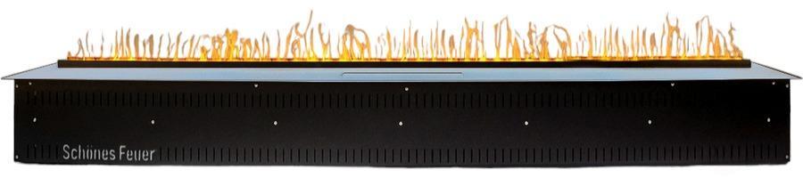Линейный электрокамин Schones Feuer 3D FireLine 1500 Pro стальной, цвет черный