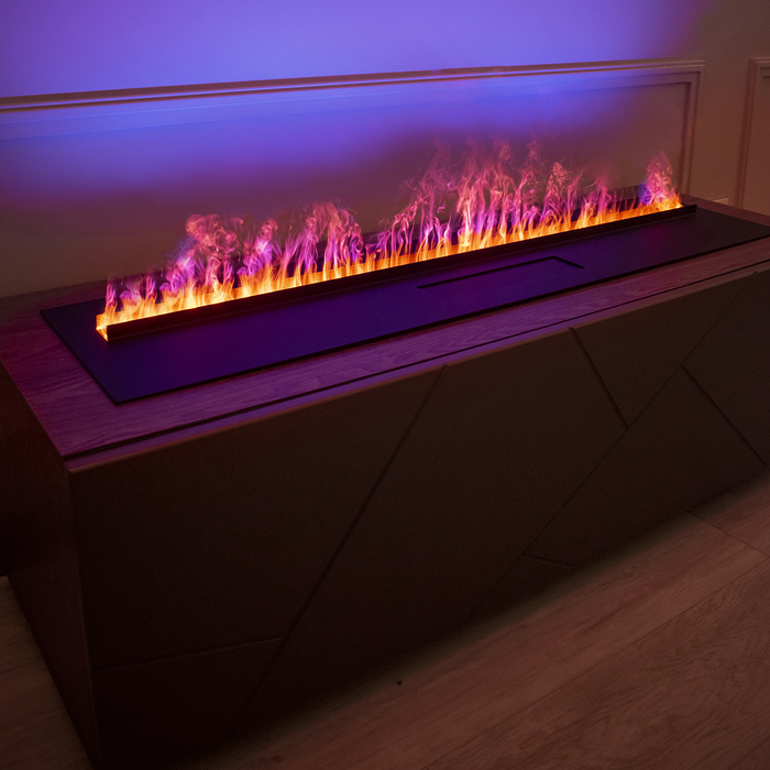 Встраиваемый очаг в модуль Schones Feuer 3D FireLine 1500 стальной + синий цвет Schones Feuer 3D FireLine 1500 стальной + синий цвет - фото 4