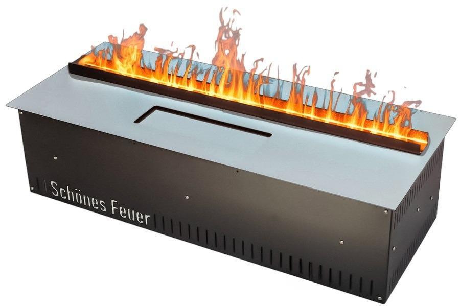 Линейный электрокамин Schones Feuer 3D FireLine 600 Pro стальной + синий цвет Schones Feuer 3D FireLine 600 Pro стальной + синий цвет - фото 1