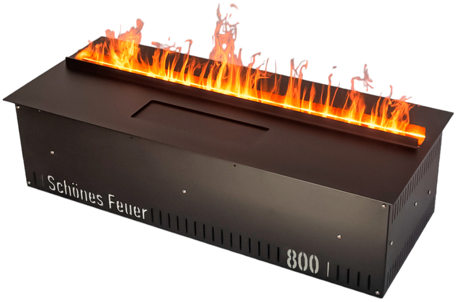 Линейный электрокамин Schones Feuer 3D FireLine 600 + синий цвет