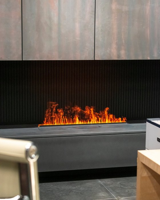 Встраиваемый очаг в модуль Schones Feuer 3D FireLine 600 стальной, цвет серебристый - фото 7