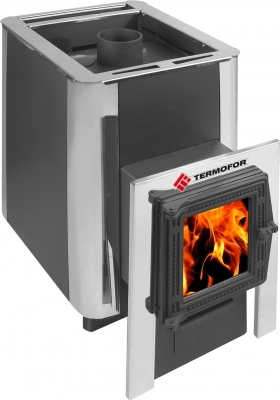 Дровяная печь 20 кВт Термофор ДоброПар 14-18 (чугунная дверца со стеклом)