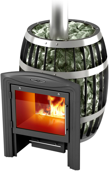 дровяная печь tmf по гармошка inox Дровяная печь 20 кВт TMF Саяны Inox Витра