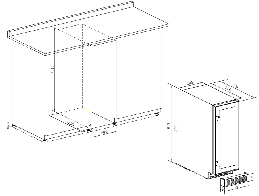 Встраиваемый винный шкаф Temptech SOMX30DRB, цвет черный - фото 6