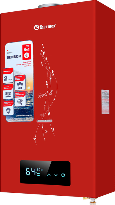 Газовый проточный водонагреватель Thermex S 20 MD (Art Red) автомобильный парковочный нагреватель для webasto air top 2000 s st светящаяся заглушка датчик перегрева пламени 82306 82307 84906 9005086a 9005087a