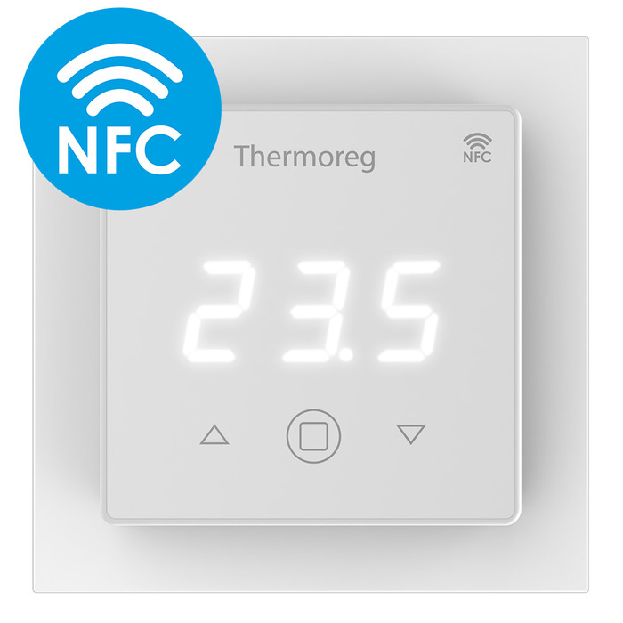 Терморегулятор для теплого пола Thermo Thermoreg TI-700 NFC White терморегулятор электронный сенсорный для теплого пола thermo ti 700 nfc белый с поддержкой nfc