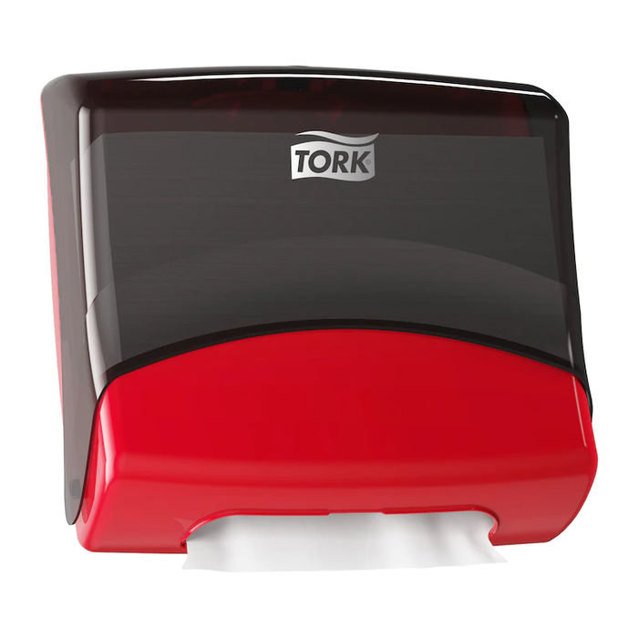 Диспенсер для бумажных полотенец Tork Performance красный (арт.654008), цвет красный/черный, размер 385х428 Tork Performance красный (арт.654008) - фото 2