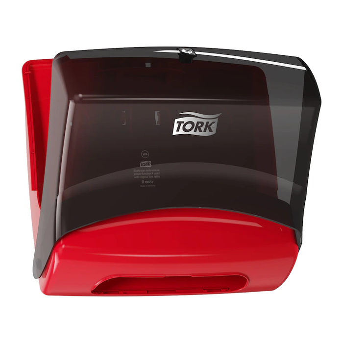 Диспенсер для бумажных полотенец Tork Performance красный (арт.654008), цвет красный/черный, размер 385х428 Tork Performance красный (арт.654008) - фото 4