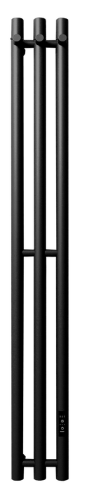Электрический полотенцесушитель вертикальная лесенка Velar Стайл R 1800 3 сек, RAL9005, сухой тэн, скр монтаж+3 крючка, цвет черный