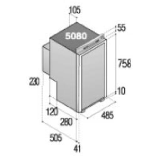 Абсорбционный автохолодильник более 60 литров Vitrifrigo VTR5080 DG - фото 5