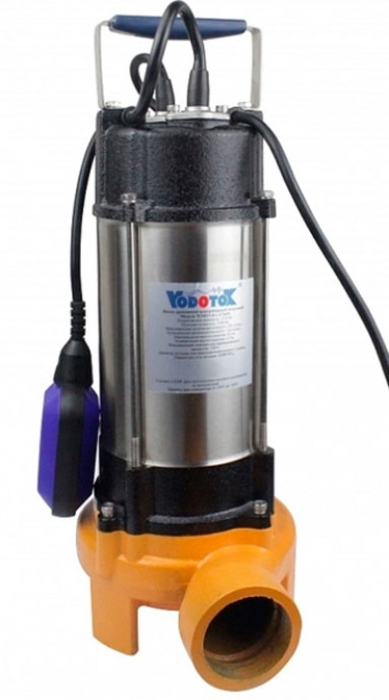 Фекальный насос Vodotok НДП-2д-10м-150л/мин-0.55кВт поплавковый выключатель vodotok пв 1 0 5м без грузика