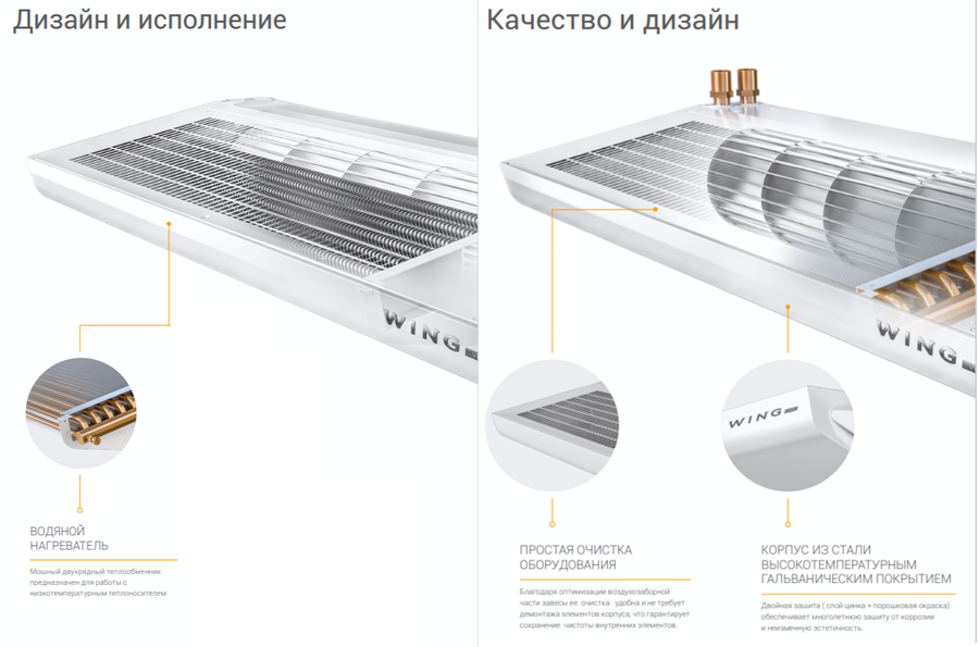 Водяная тепловая завеса WING