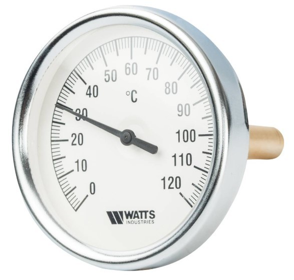 Термометр биметаллический с погружной гильзой Watts термометр testo