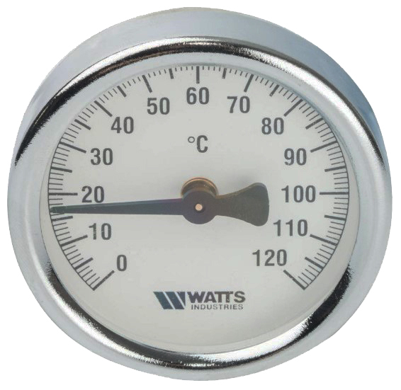 Термометр биметаллический накладной с пружиной Watts FR810 (TAB) 80 мм.