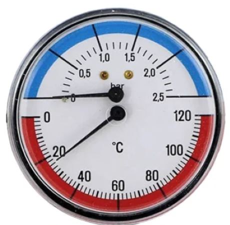 Термоманометр аксиальный Watts FR 818 (TMAX) 2,5 бар tim термоманометр аксиальный 1 2 6 бар 60шт