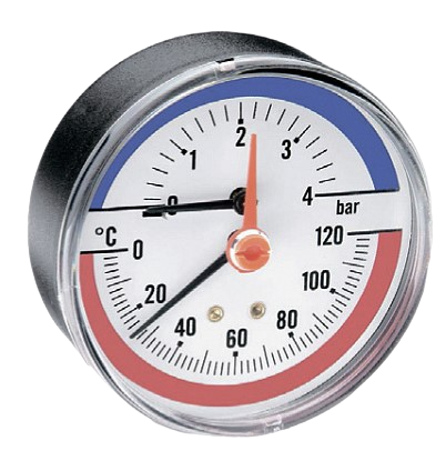Термоманометр аксиальный Watts FR 818 (TMAX) 4 бар tim термоманометр аксиальный 1 2 6 бар 60шт