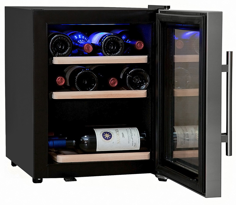 Отдельностоящий винный шкаф 12-21 бутылка Wine Craft BC-12M Grand Cru, цвет черный - фото 2