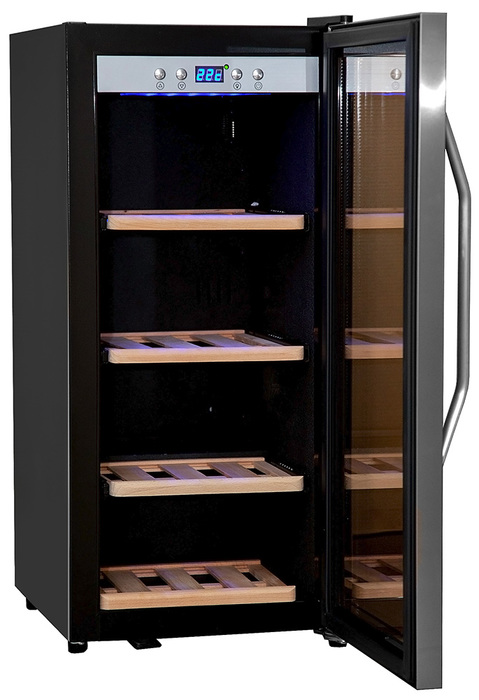 Отдельностоящий винный шкаф 22-50 бутылок Wine Craft SC-28M Grand Cru, цвет черный/серебро - фото 2