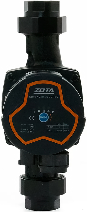 Циркуляционный насос Zota EcoRING III 25-70 180 zota ring 25 70 s 180 циркуляционный насос для отопления чугун с гайками 1х230 в 3 скорости