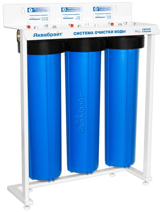 Магистральный фильтр с присоединительным диаметром 1 Аквабрайт АБФ-320ББ-УМЯГЧЕНИЕ трехступенчатая система очистки воды аквабрайт абф трио стандарт