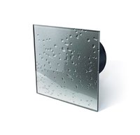 Вытяжка для ванной диаметр 100 мм Mmotors ММ-Р 06 UE стекло квадрат 100 м3/ч 5,5 Вт обратный клапан/светло серый с каплями