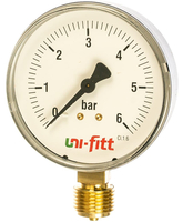 Контрольно-измерительный прибор Uni-fitt радиальный 6 бар, диаметр 80 мм, 1/2Н