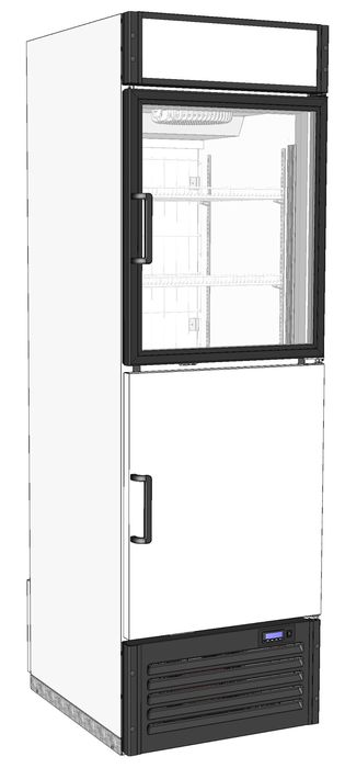 Холодильный шкаф МАРИХОЛОДМАШ Капри 0,5 Н(СК) дверь стеклянная сверху, металл снизу