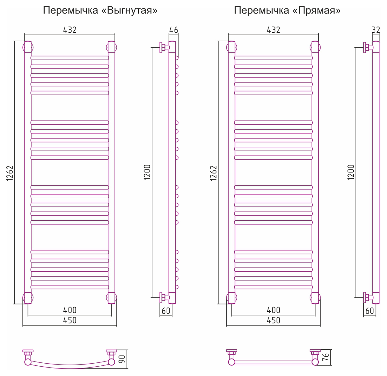 Водяной полотенцесушитель Сунержа Богема+ 1200x400 (00-0220-1240) фото #2