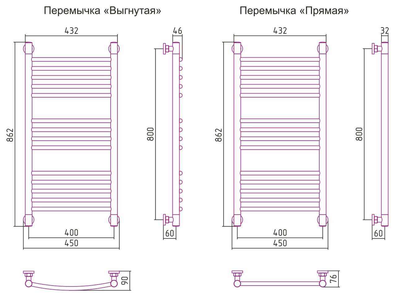 Водяной полотенцесушитель Сунержа Богема+ 800x400 (00-0220-8040) фото #2