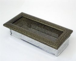 Вентиляционная решетка для камина Kratki 11х32 Оскар черная/латунь 32OCZ