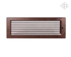 Вентиляционная решетка для камина Kratki 17х37 черная/медь пористая с жалюзи 37MX