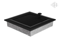 Вентиляционная решетка для камина Kratki 17х17 оскар черная с жалюзи 17OCX