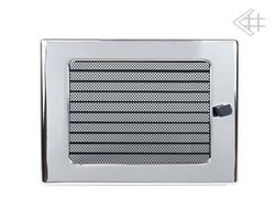 Вентиляционная решетка для камина Kratki 22х22 никелированная с жалюзи 22NX